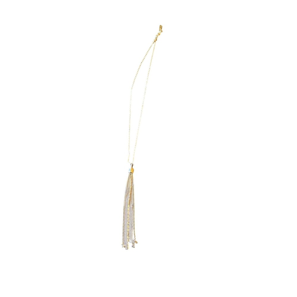 Vince Camuto Silver-Tone Chain Tassel Pendant Necklace‎